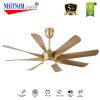 Hình ảnh Quạt trần đèn 8 cánh Ferguson 888 chính hãng với động cơ DC, cánh ABS vân gỗ, đèn LED 3 màu, điều khiển từ xa và bảo hành 5 năm.